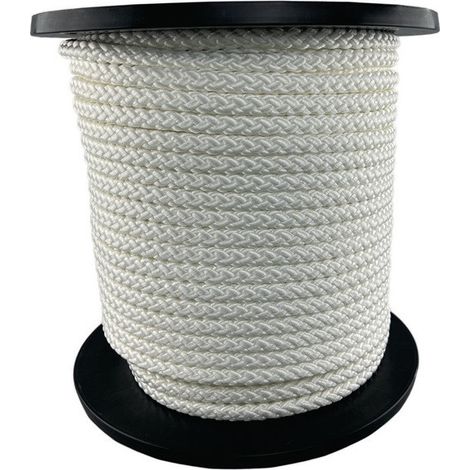 Cordon corde roue D.10mm tresse pleine blanche avec âme OVERMANN