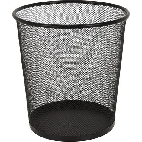 Papelera metálica negra de 28 cm