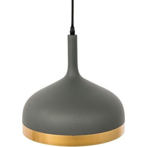 Suspension Industrielle Cloche Mat Doré - Gris - SILUMEN (1/4)