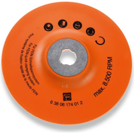 Plateau de ponçage élastique Fein sans unité de serrage Ø 180 mm - 63806174012