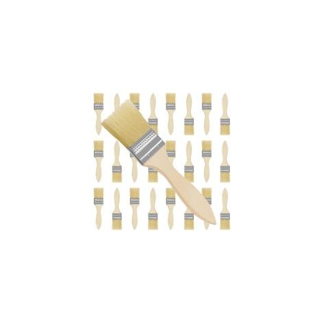 Lot de 24 pinceaux peinture 5 cm – Pinceaux en bois de peuplier pour peinture, vernis, colle – Usage unique ou réutilisable (1/5)