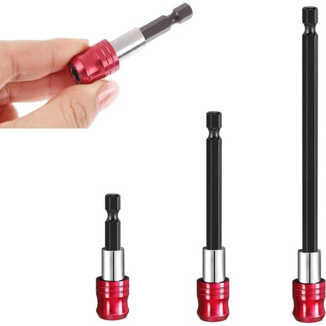 puntas de destornillador de vástago hexagonal con varilla de extensión magnética, varilla de extensión magnética para destornillador angular, punta de destornillador magnético para taladro eléctrico,  (1/5)
