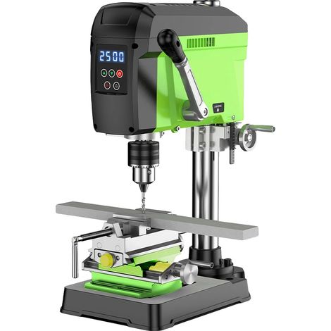 Perceuse à colonne de banc, puissance de 400W, moteur sans balais, certifiée CE, adaptée pour le travail des métaux, étau à glissière croisée (1/5)