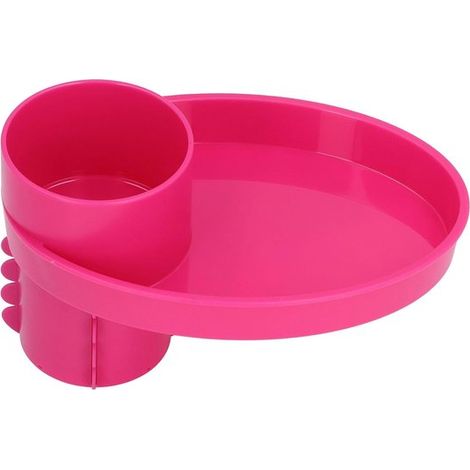Bandeja para aperitivos para asiento de coche, portátil, portavasos giratorio para asientos de coche, asientos elevadores y cochecitos. (1/5)