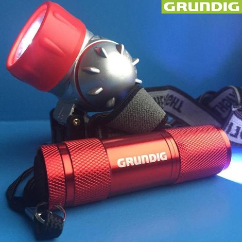 TRADE SHOP - Set 2 Torce Lampade Led Frontale E Torcia Per Campeggio Pesca Bici Grundig - (1/2)
