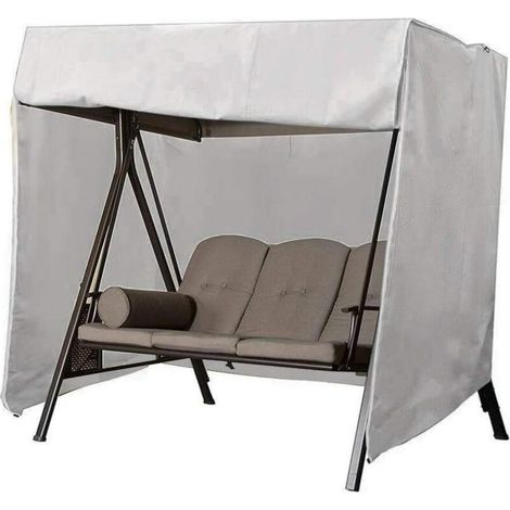 Housse de protection pour balancelle de jardin, imperméable, Oxford, anti-UV, pour l'extérieur (gris, 220 × 125 × 170 cm) (1/3)