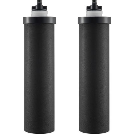 Pack de 2 filtres à charbon actif de rechange, faciles à remplacer, pour système de purification d'eau par gravité, noir. (1/5)