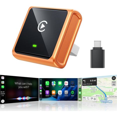 automatische Verbindung, Wireless CarPlay Adapter 2026, Upgrade Mini-Aluminium-CarPlay-Adapter, der kabelgebundenes CarPlay in kabelloses CarPlay umwandelt für (1/5)