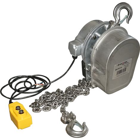 Paranco elettrico in acciaio inox 380V, 500W con catena da 3 m, carico massimo 1000 kg, gancio di sicurezza Breckner Germany (1/5)