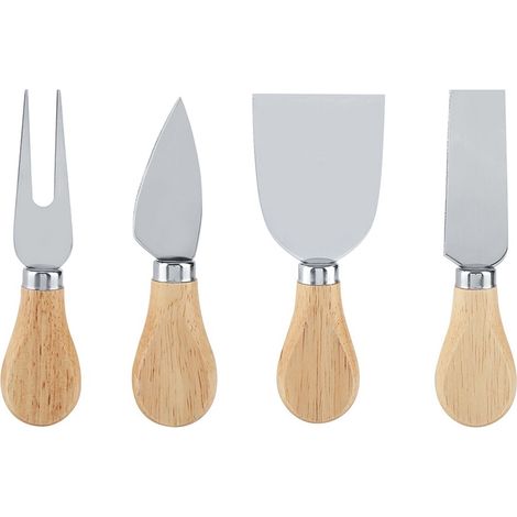 Ensemble de 4 couteaux à fromage en acier inoxydable avec manche en bois (1/5)