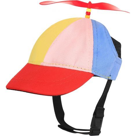 Chapeau à Hélice pour Chien et Chat Casquette de Baseball à Hélice pour Chiot Casquette Ajustable pour Animaux avec Trous pour Les Oreilles Chapeau Amusantes pour Animax Domestique (Large，Rouge) (1/5)