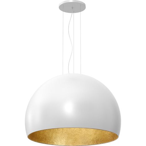 Lampada a sospensione bianca interno oro Ø100 Compo E27