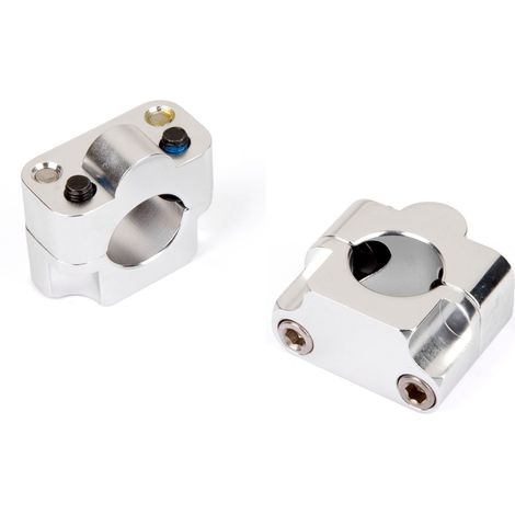 Kit Rehausse / adaptateur pour guidon de Ø28,6mm argent