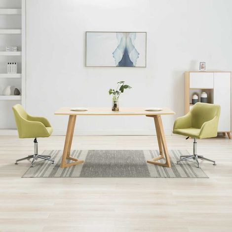 vidaXL Sillas de comedor giratorias 2 unidades tela verde (1/5)