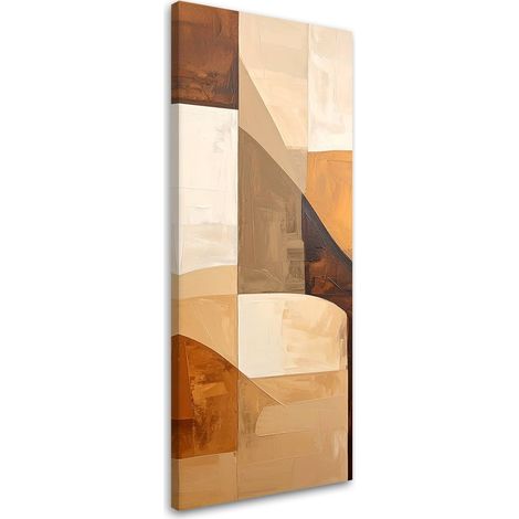 Quadro su tela, Composizione geometrica nei toni del beige, 30x90 (1/5)