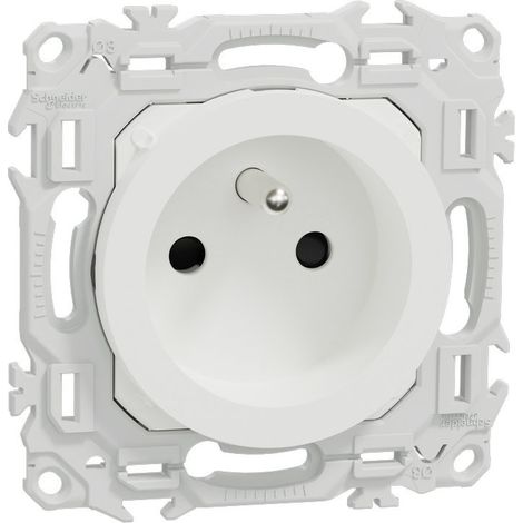 Schneider – Prise étanche composable 2P+T – Tension 250V – Courant 16A – Mécanisme avec coque de protection chantier – Usage intérieur (1/3)
