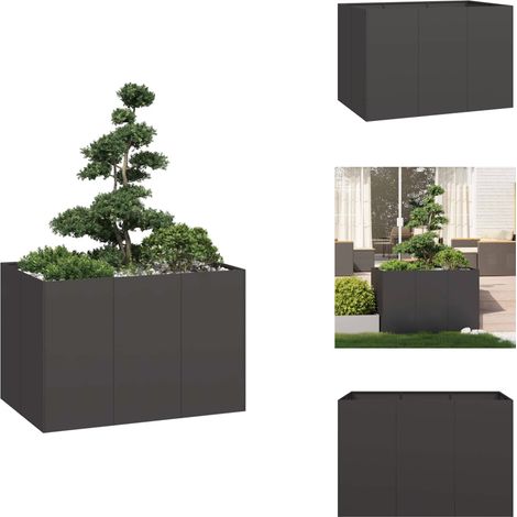 Jardinière noir 120x80x80 cm acier - Jardinière - Jardinières - Pot De Fleurs - Support De Jardinière (1/5)