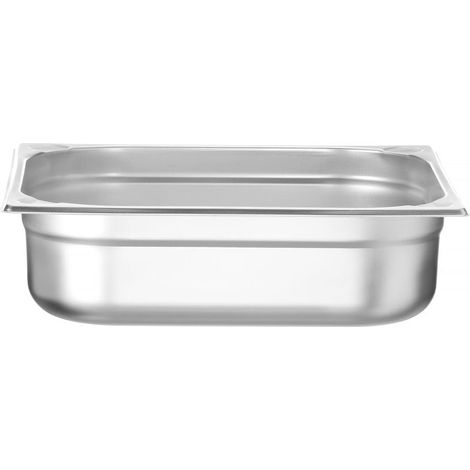 GN 2/3 Edelstahlbehälter, 9 l, 354 x 325 x 100 mm, beständig von -40 °C bis 250 °C, für Backofen, Gefrierschrank oder Wasserbad (1/4)