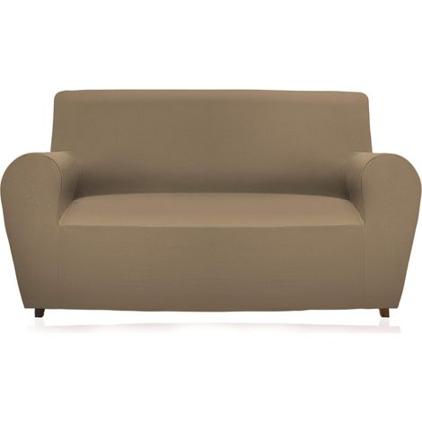 Gemitex Copridivano MAGICO MADE IN ITALY, 3 Posti, Colore Tortora, realizzato in Tessuto Tinta Unita ed Elasticizzato, NUOVA VESTIBILITA', 96% Poliestere e 4% Elastan, Perfetto per tutti i divani (1/4)