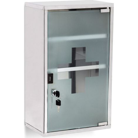 Armoire à pharmacie moderne extra profonde 60 x 30 x 15 cm verrouillable design élégant en acier inox (1/4)