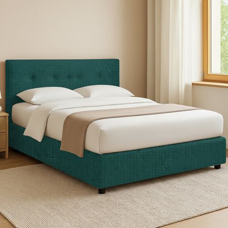 Cama Plaza y Media Bolton, Desenfundable, Hecho en Italia, Verde Petrolero (1/5)