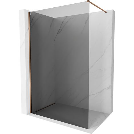 Mexen Kioto-X Duschwand Walk-in 50 x 200 cm, Graphit 10 mm, Roségold - 800-050-101-60-40-X (1/5)