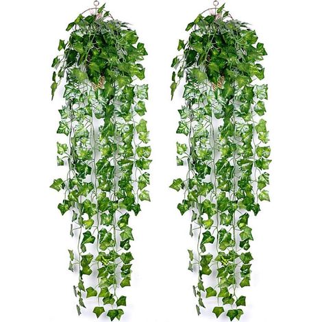 Plante artificielle, plante à feuilles d'arachide artificielles, couronne de vigne, 2 pièces de fausses feuilles d'arachide artificielles, décoration pour célébration, mariage, cuisine, jardin et bure (1/5)
