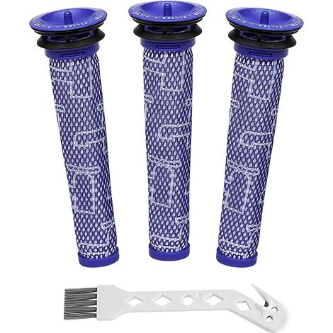 Packung mit 3 Vorfiltern und 1 Bürste für Dyson V6 V7 V8 DC58-DC62 Staubsauger