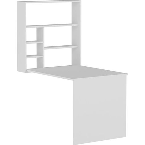 bureau mural rabattable ravin blanc 63x90x154 cm (1/4)
