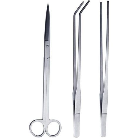 3 Pack Aquarium Kit Outil Accessoires, Outils d'Aquarium en Acier Inoxydable, Poisson Starter Kits Réservoir Eau Plante Pinces Ciseaux Outils pour Poissons et Plantes d'Aquarium (1/4)