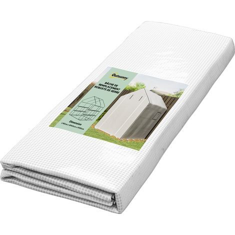 Bâche de remplacement pour serre de jardin 140 x 143 x 190 cm avec fenêtre et porte à fermeture éclair anti-UV (1/5)