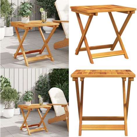 Table pliable de jardin 50x50x50 cm bois d'acacia solide - Table De Jardin - Table Pliable - Acacia Massif - Mobilier De Jardin - Terrasse - Home & Living (1/5)