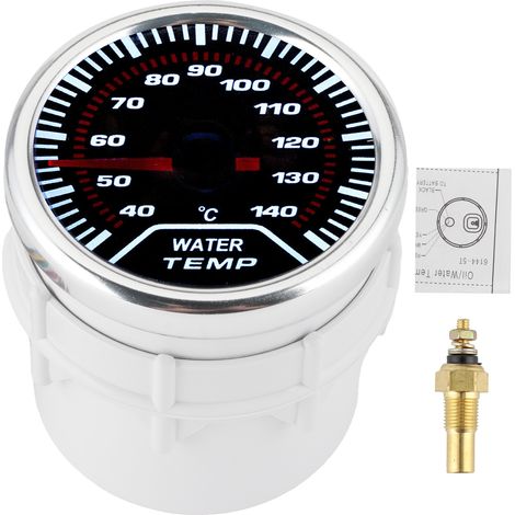 Manomètre Température Eau LED Voiture Universel 52mm Sonde 1/8 Filetage Affichage Précis (1/5)