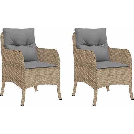 Maison Exclusive - Sillones jardín con cojines 2 uds ratán sintét (1/5)