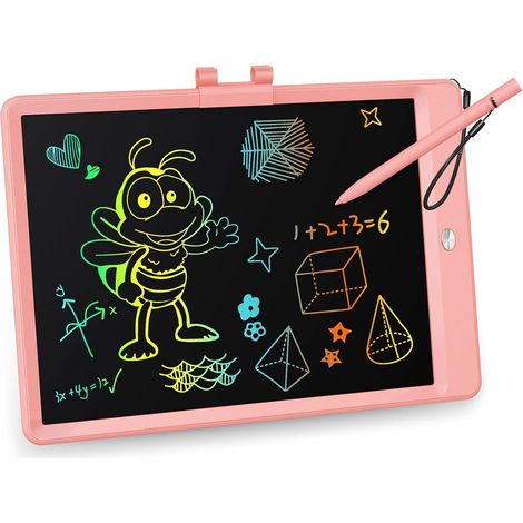 10-Zoll-LCD-Schreibtablett, abwischbare und wiederverwendbare Whiteboard-Oberfläche in Regenbogenfarben. Lernspielzeug für Kinder, ideales Geschenk für Jungen und Mädchen ab 3 Jahren. (1/5)