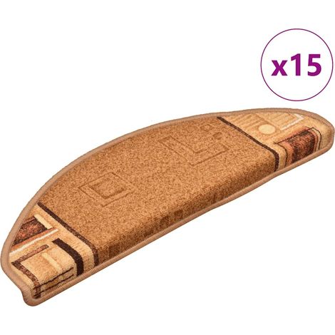 Treppenmatten Selbstklebend 15 Stk. Beige 65x21x4 cm