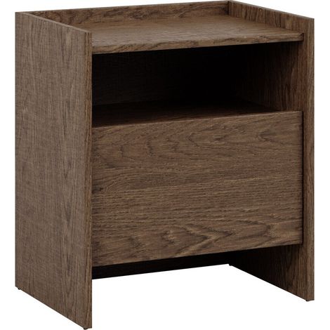 Mesilla de noche Filus, Roble oscuro, Número de cajones: 0, Número de puertas: 0, 60x53x38cm, Aglomerado laminado