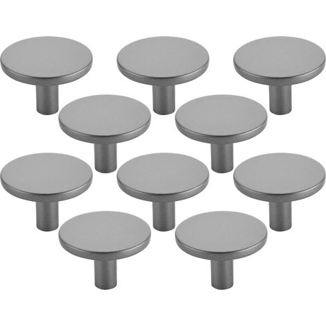 SOTECH Möbelknopf Schubladenknopf SW169 Ø 40mm Höhe 27 mm Schrankknopf aus Metall Titanoptik, 10 Stück