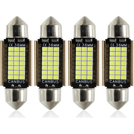 36mm Festoon C5W LED Ampoules 6000K Blanc 21SMD 2016 lumière Blanche Canbus sans Erreur pour 6418 6461 6486X éclairage de Porte de Plaque d'immatriculation intérieure 4pcs (1/5)
