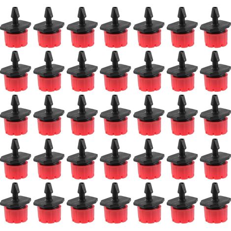 [NIE BENUTZT]100 einstellbare Bewässerungstropfer 6,35 mm + T-Schlauchverbindung Automatisches Tropfbewässerungssystem Mikrosprinkler Tropfer für Pflanzengewächshaus