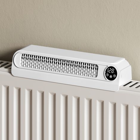 EMKE Heizkörperventilator Weiß, 4 Lüfterstufen, 5200 mAh Akku, USB-C, Temperaturanzeige, Magnetbefestigung, Timer, -10 bis 70 °C (1/5)