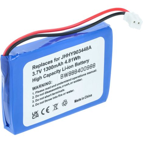 vhbw Akku Ersatz für Albrecht JHHY903448A, 083448 für Funkgerät, Walkie Talkie (1300mAh, 3,7V, Li-Ion)