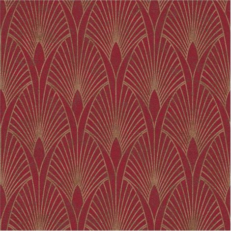 AS Creation Art Deco Fan Red Gold Wallpaper Geometric Paste The Wall Vinyl