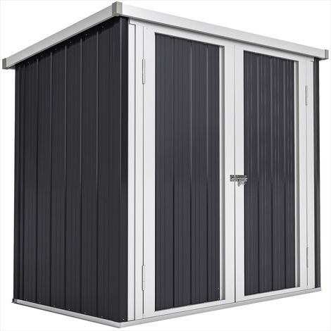 Abri de jardin 1,26 m² en acier avec double porte Noir (1/5)