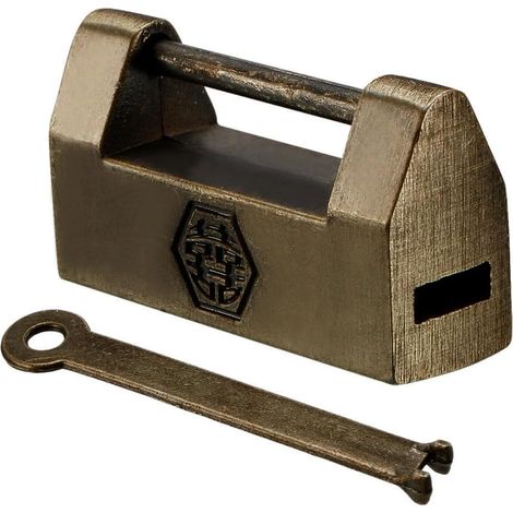 Vorhängeschloss antik Chinesischer Zinklegierung 30mm Körper Breite vermessingt DE de (1/4)