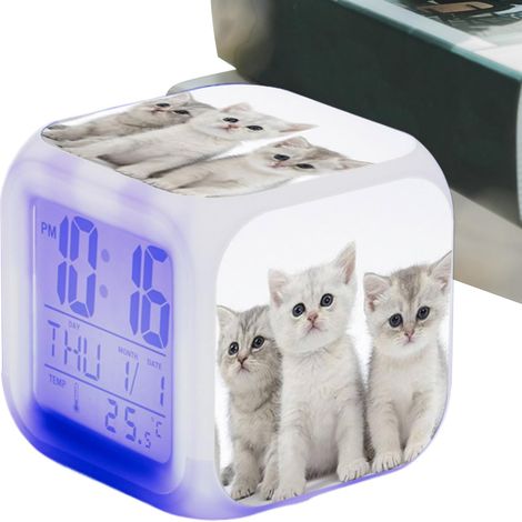Réveil mignon grand écran électronique aux couleurs vives (1/5)