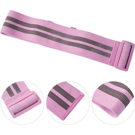 Bande Élastique de Hanche Ajustable Anti-Glissement pour Yoga Pilates Fitness (Rose) (1/5)