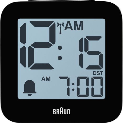 Braun 60077 Wecker Schwarz Großes Display (1/5)