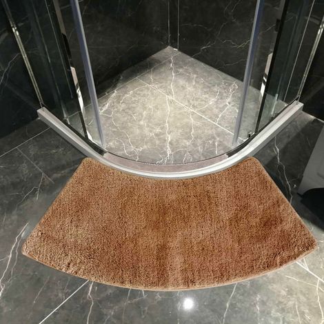1 Pièce Microfibre, Tapis Antidérapant Super Absorbant Sol Tapis De Sol De Salle De Bains Tapis Antidérapant Incurvé Tapis Antidérapant De Salle De Bains Champagne