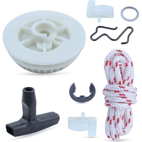 Poignée de lanceur avec poulie, corde, cliquet, patte et rondelle pour tronçonneuse Stihl 017 018 019T MS170 MS171 MS180 181 (1/5)